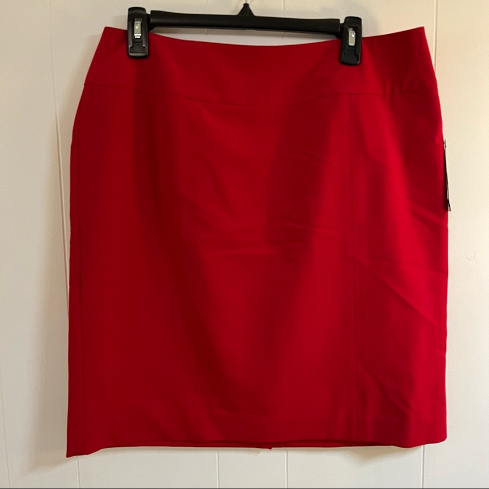 Red pencil skirt for office business attire